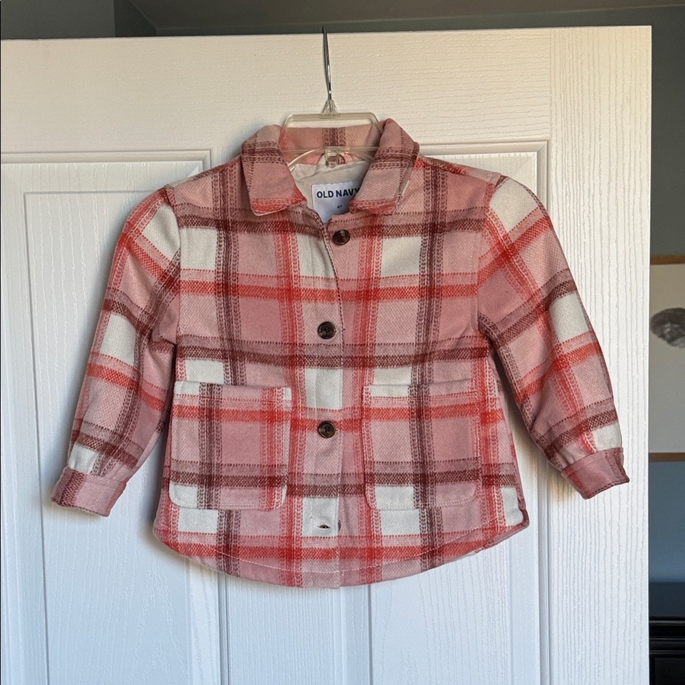 Old Navy Kids Plaid Blazer in Pink and White